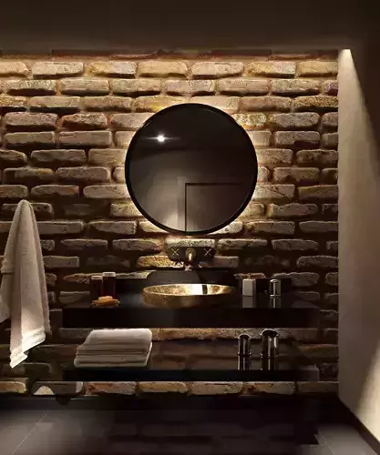 Moody Bathroom interior scene