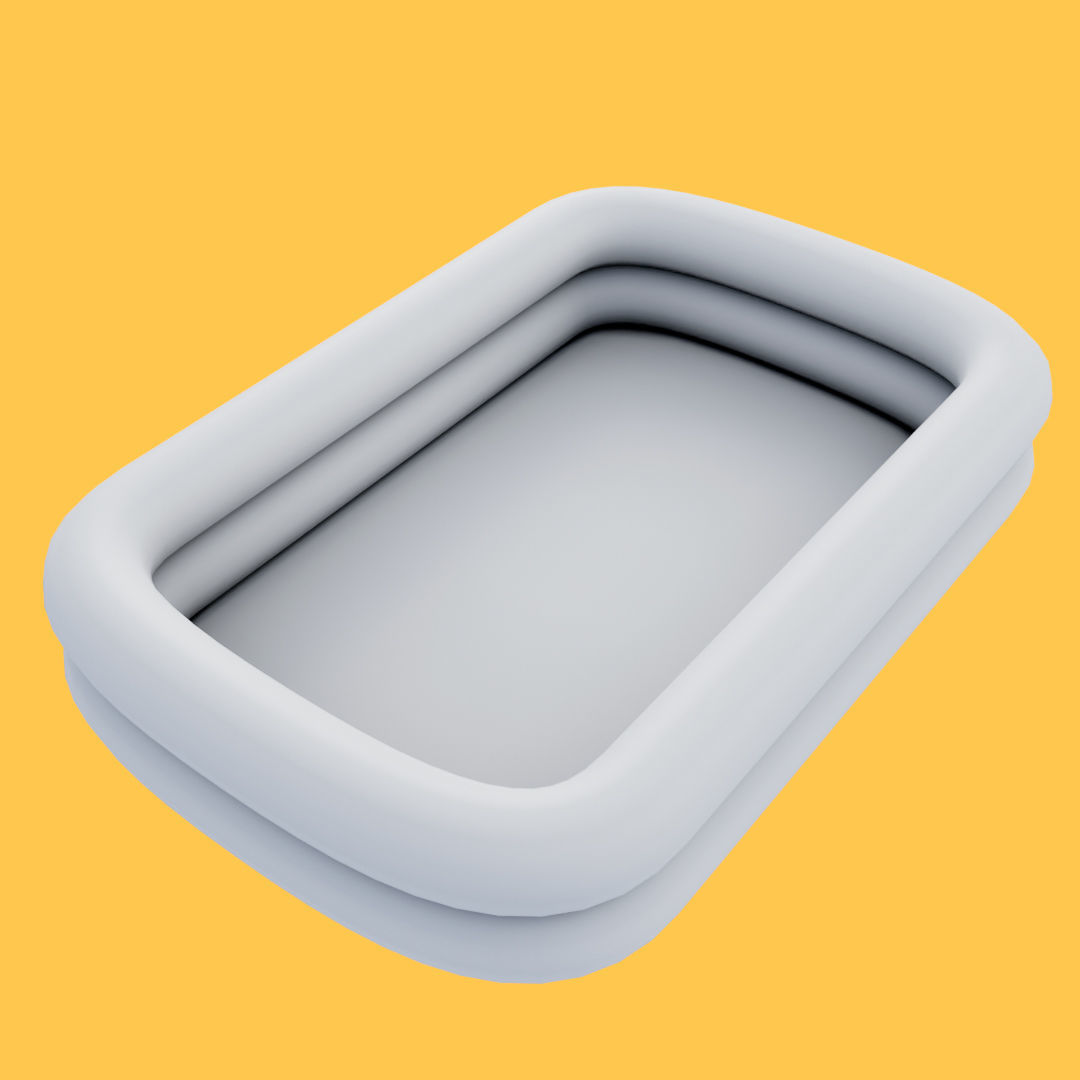 Blue Swimming Inflatable Pool Low-poly 3D model_12