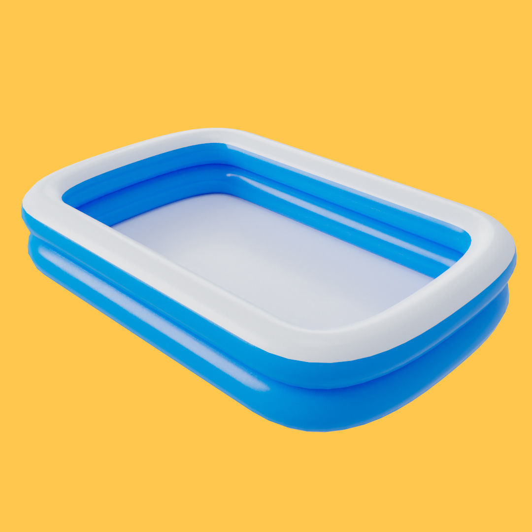 Blue Swimming Inflatable Pool Low-poly 3D model_1