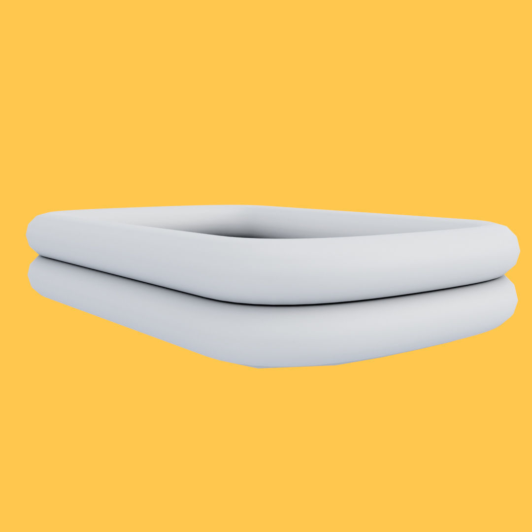 Blue Swimming Inflatable Pool Low-poly 3D model_15