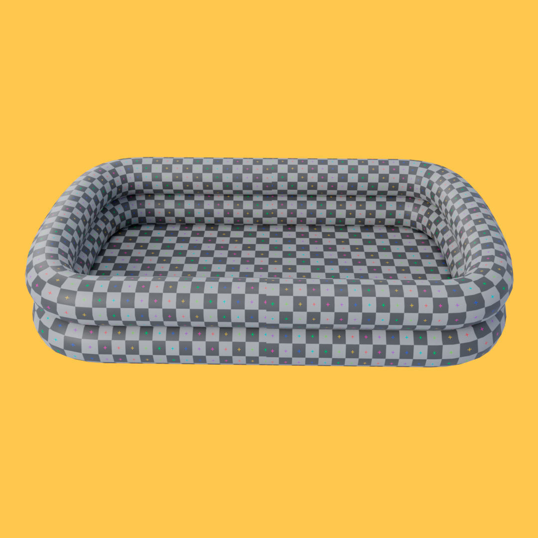 Blue Swimming Inflatable Pool Low-poly 3D model_20