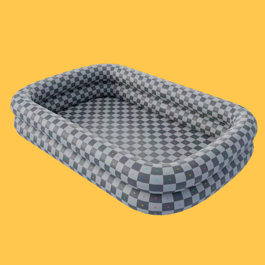 Blue Swimming Inflatable Pool Low-poly 3D model_26