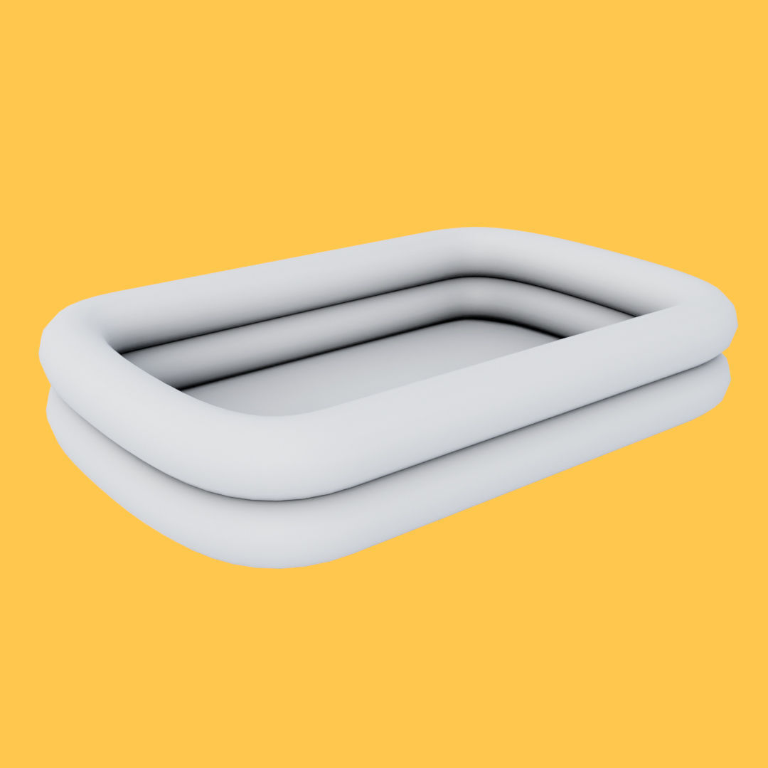 Blue Swimming Inflatable Pool Low-poly 3D model_27