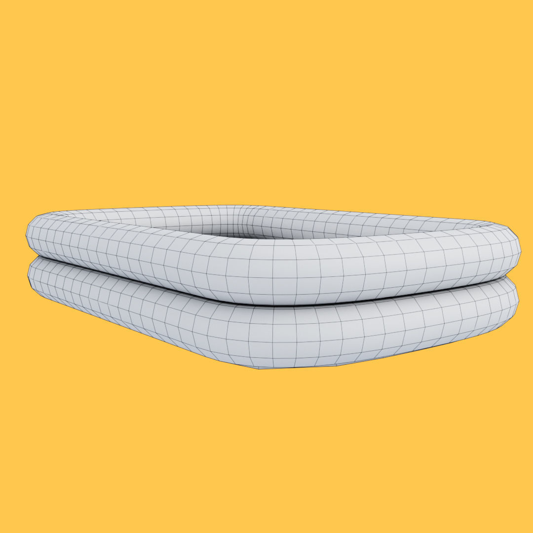 Blue Swimming Inflatable Pool Low-poly 3D model_25