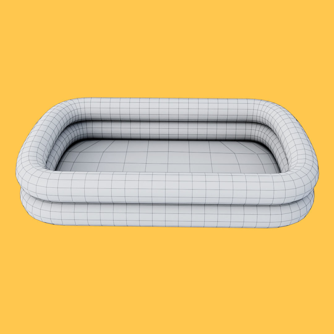 Blue Swimming Inflatable Pool Low-poly 3D model_30