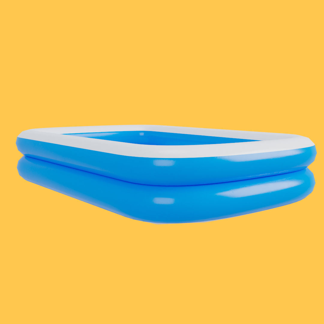 Blue Swimming Inflatable Pool Low-poly 3D model_2