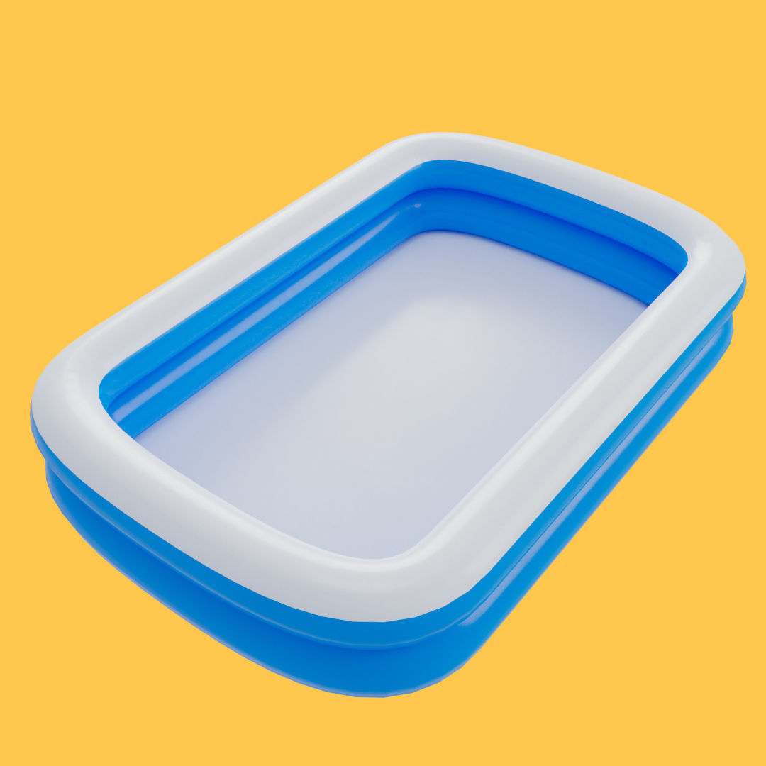 Blue Swimming Inflatable Pool Low-poly 3D model_5