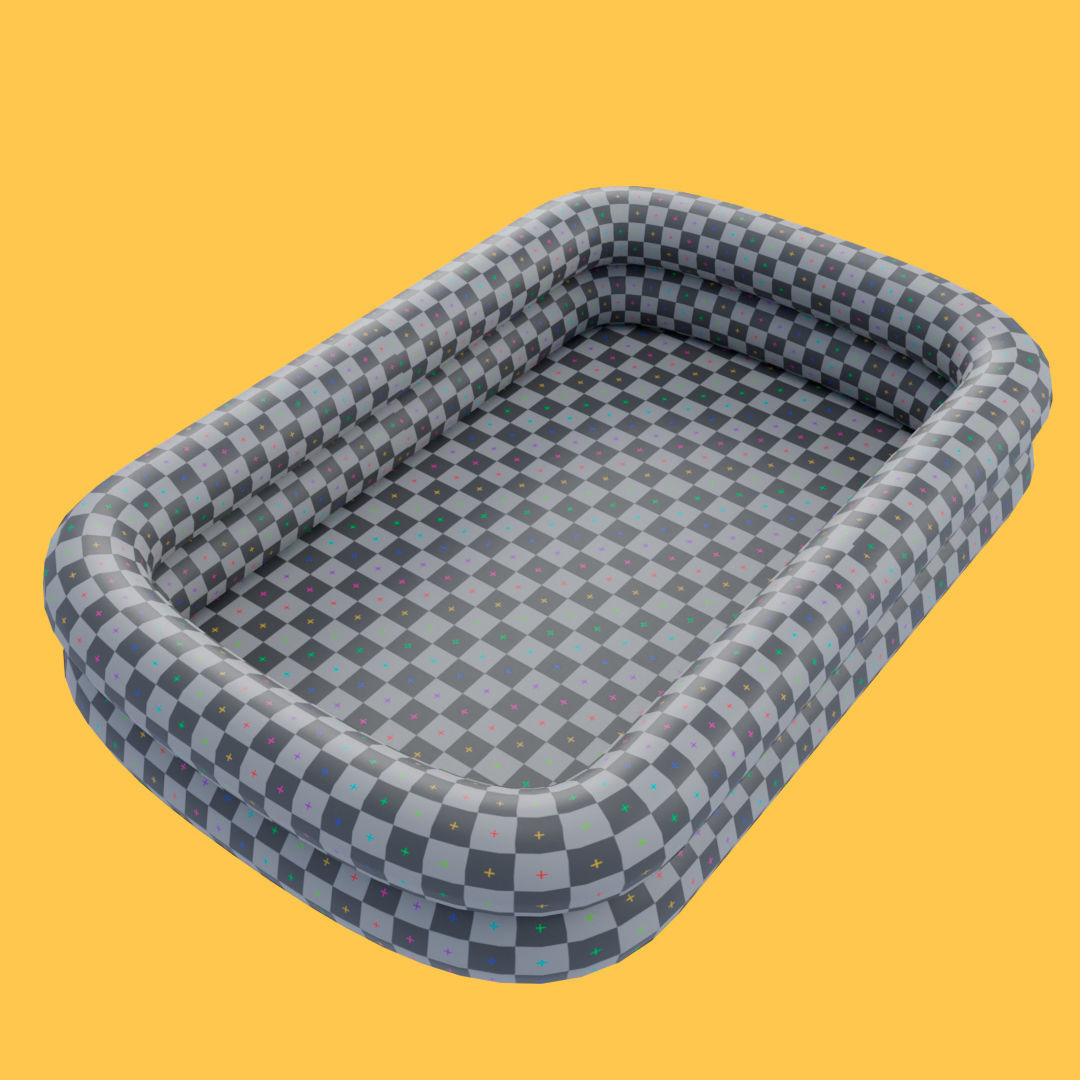 Blue Swimming Inflatable Pool Low-poly 3D model_23