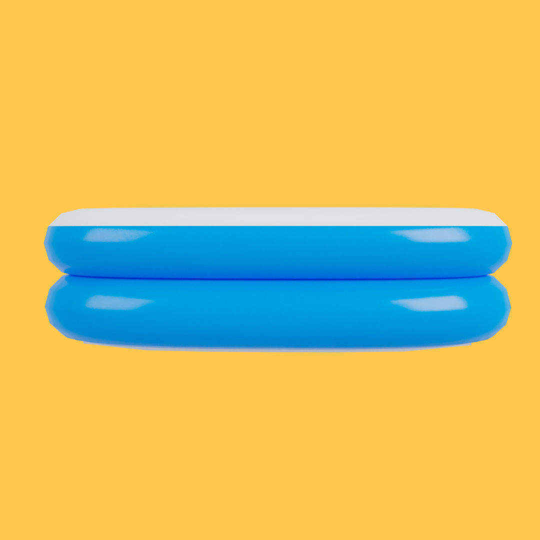 Blue Swimming Inflatable Pool Low-poly 3D model_3