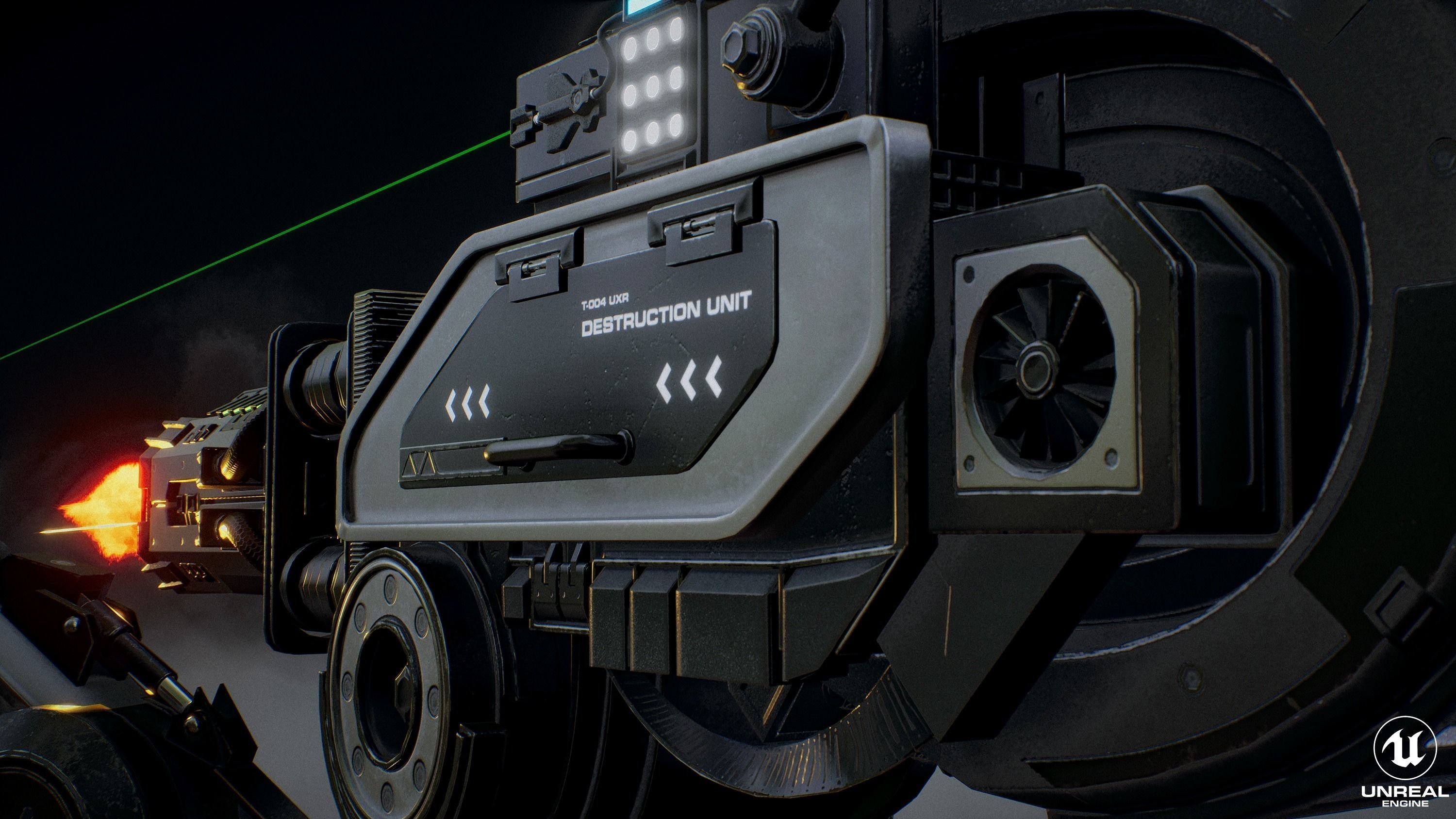 Sci-Fi Robot Turret Low-poly 3D model_6