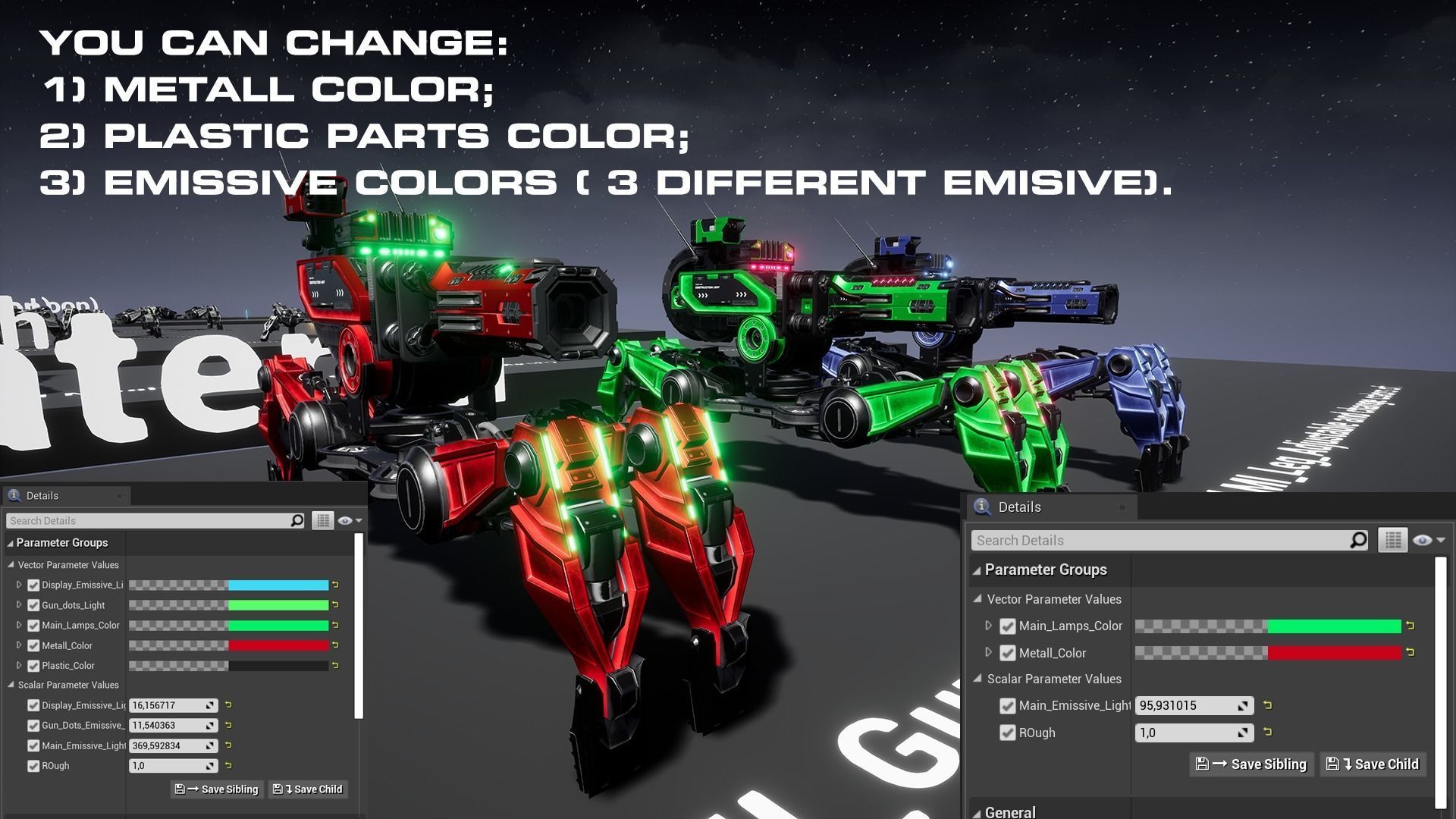 Sci-Fi Robot Turret Low-poly 3D model_8