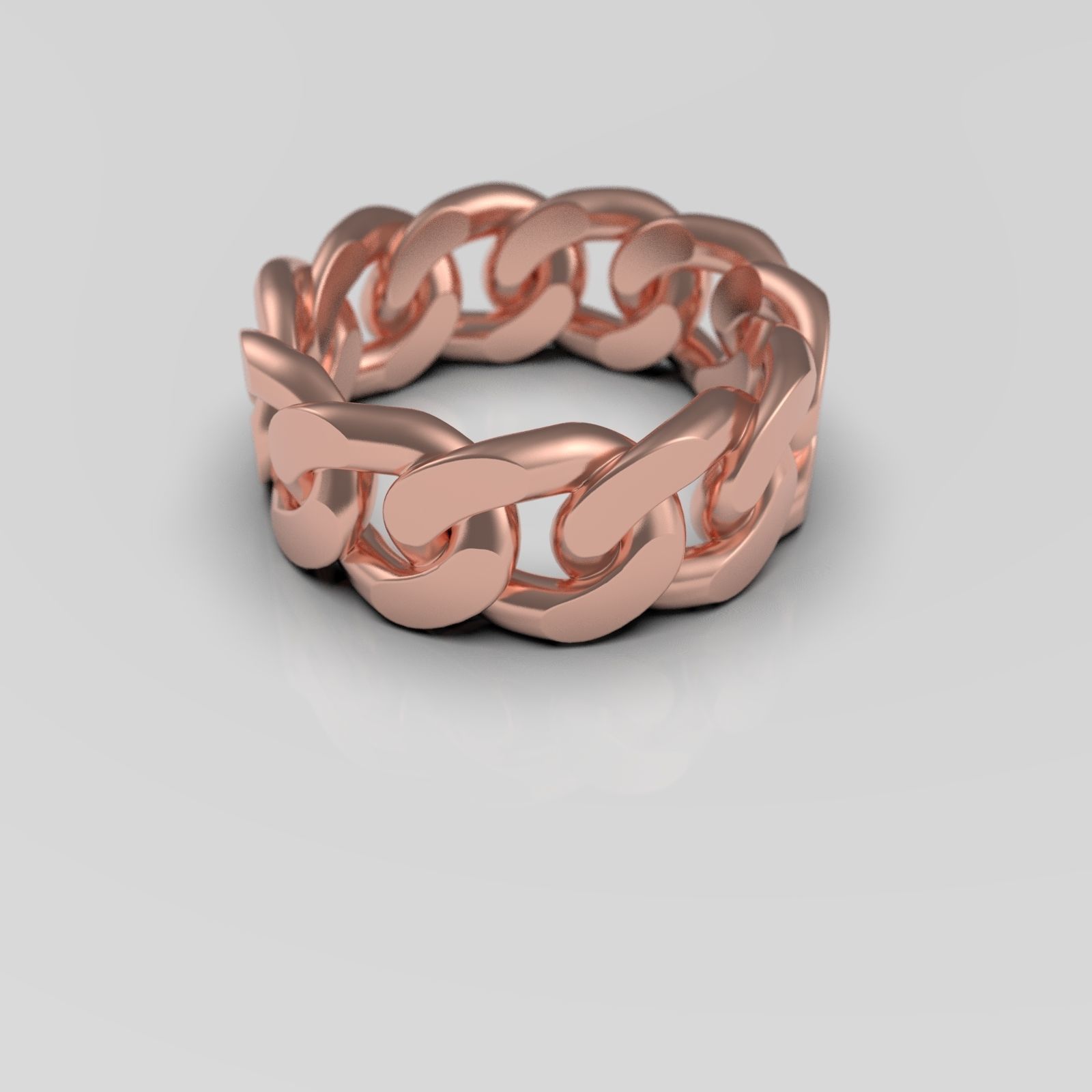 Cuban chain ring ready for print 3D print model_24