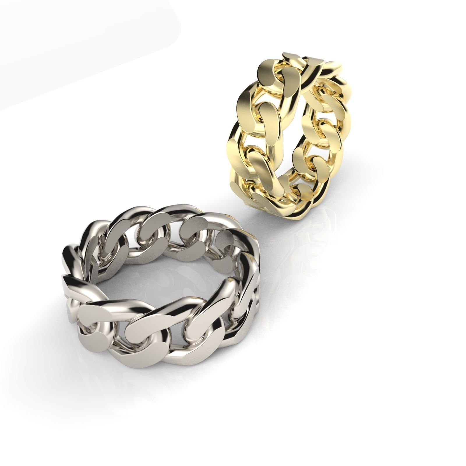 Cuban chain ring ready for print 3D print model_20