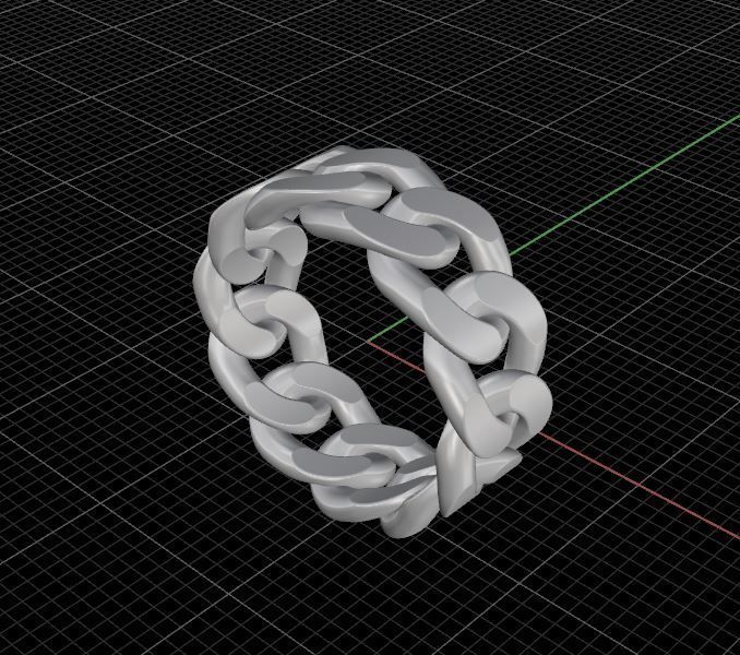 Cuban chain ring ready for print 3D print model_5