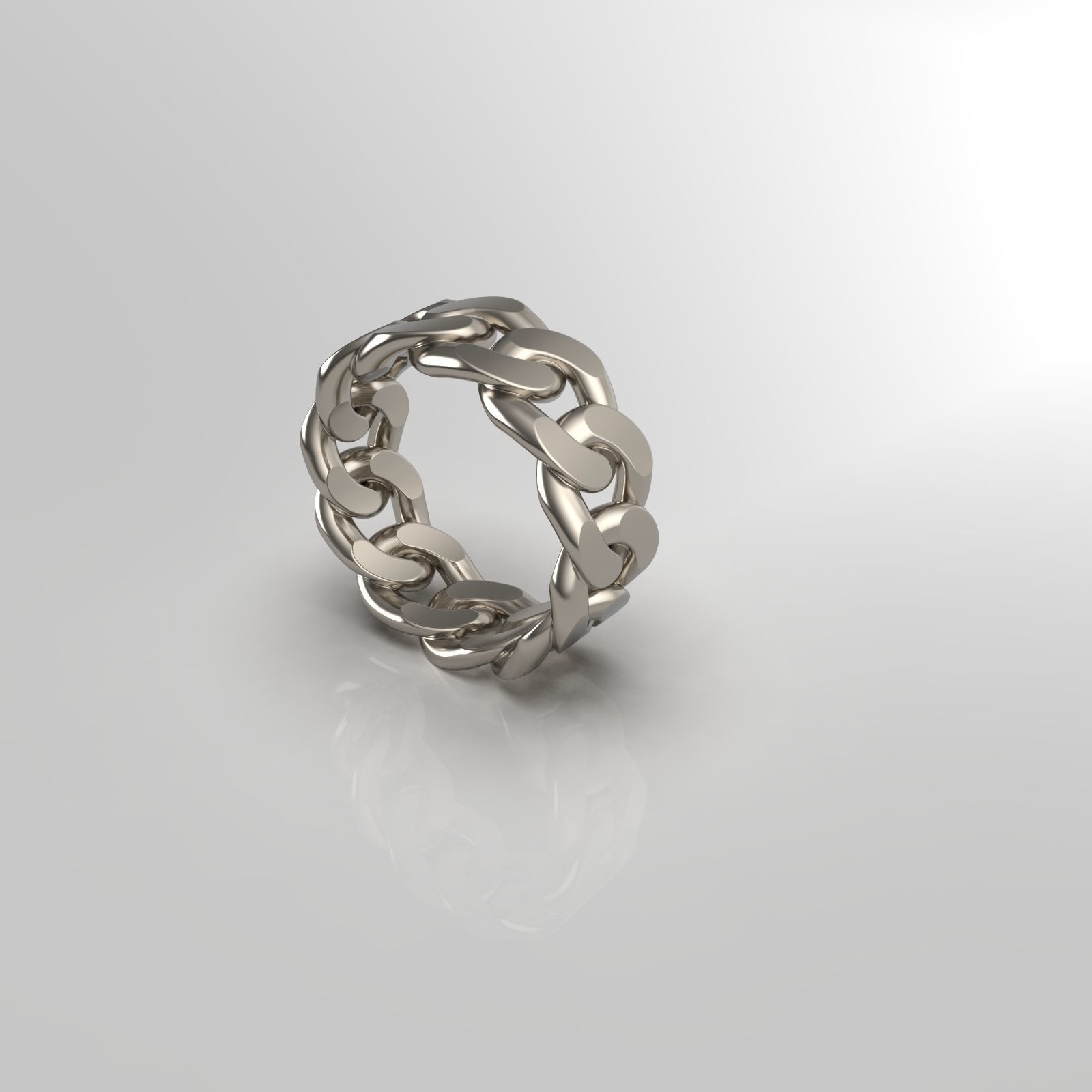 Cuban chain ring ready for print 3D print model_19