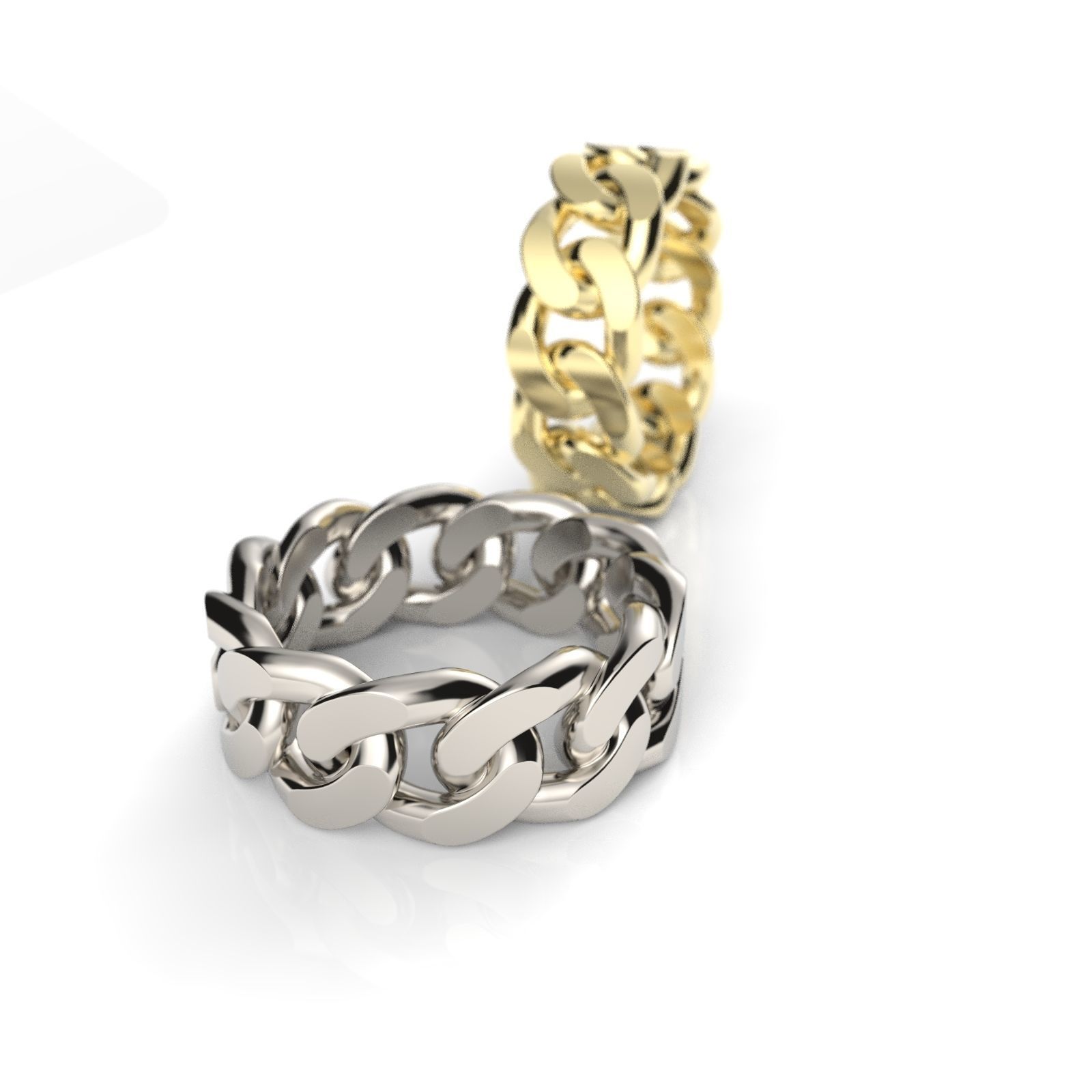 Cuban chain ring ready for print 3D print model_11