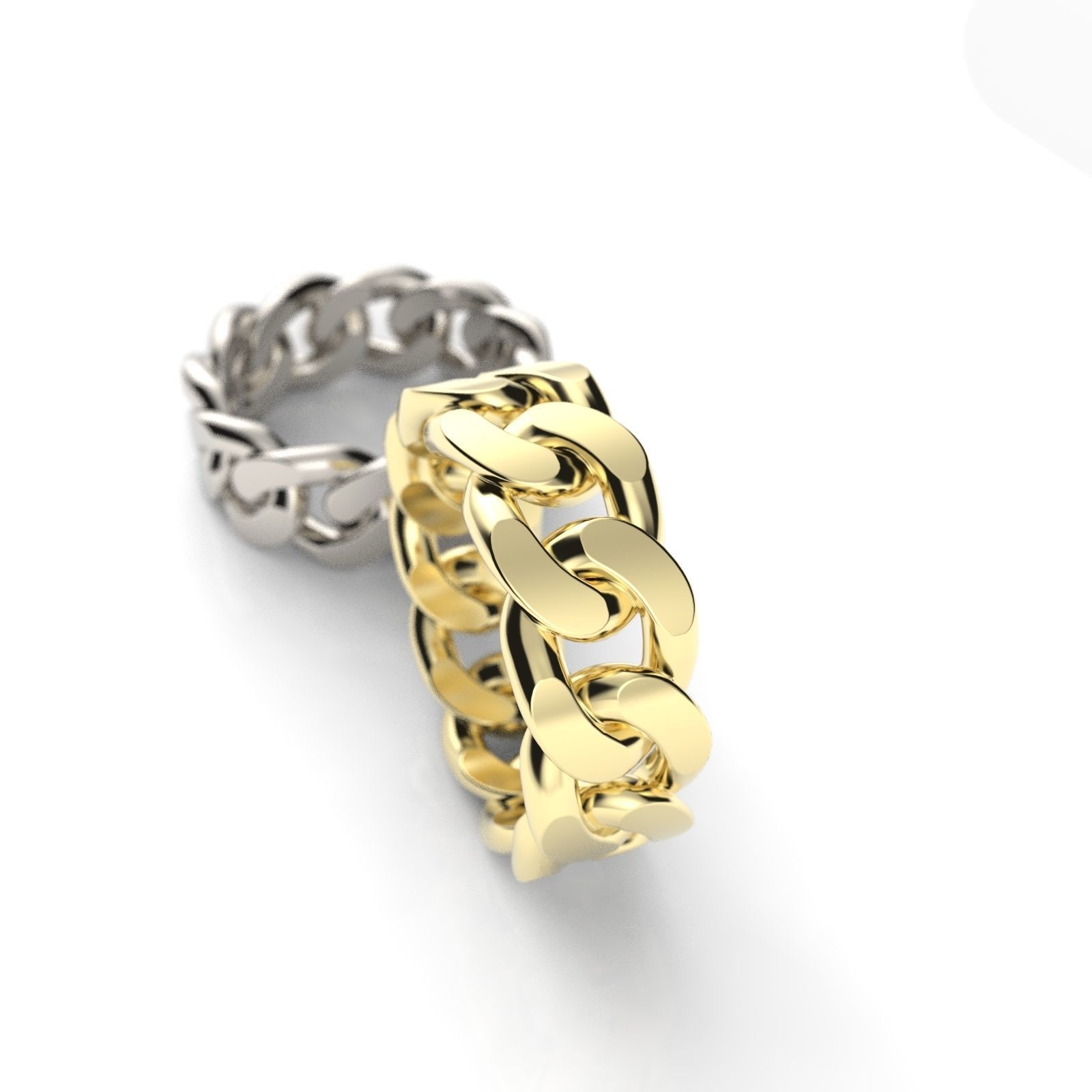 Cuban chain ring ready for print 3D print model_21
