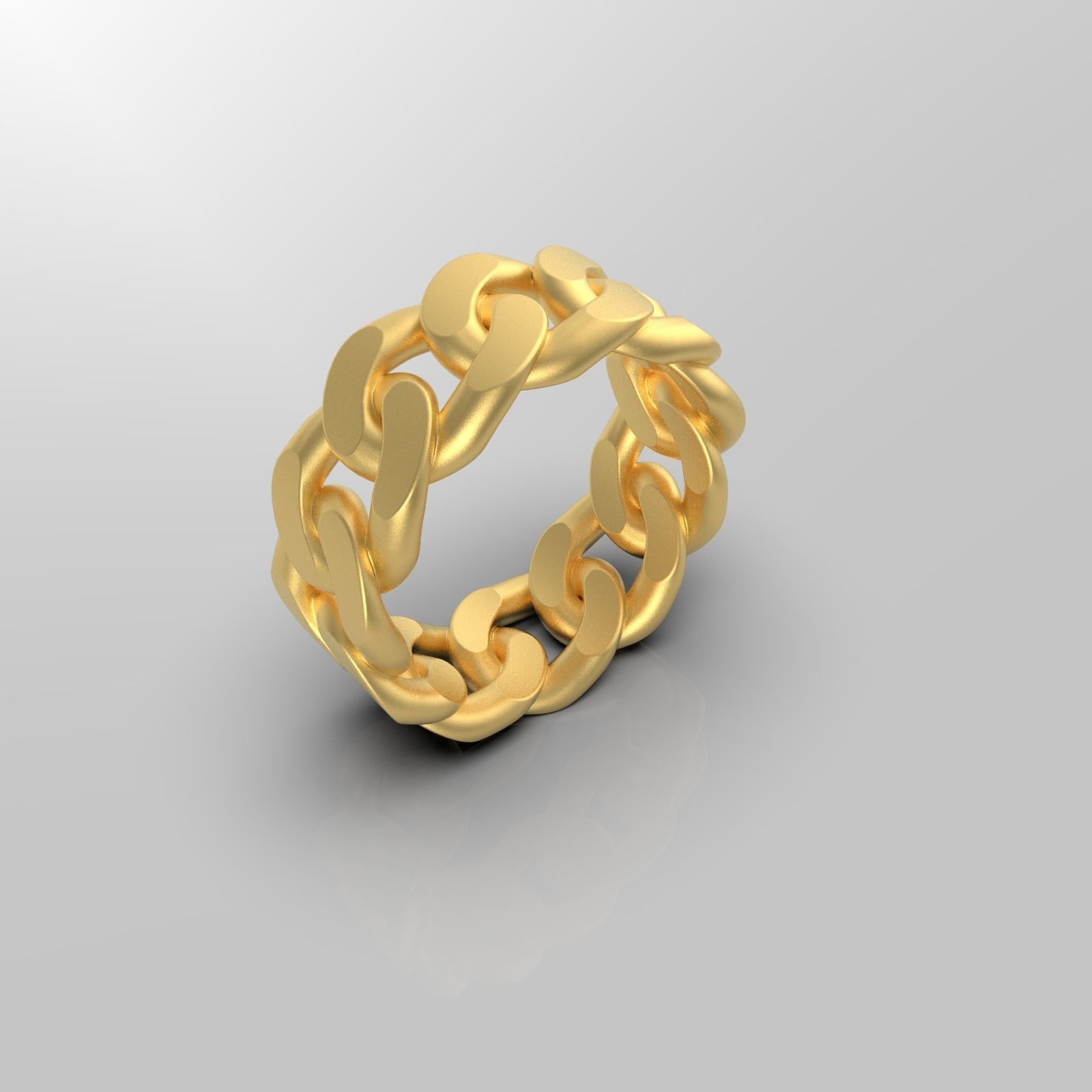 Cuban chain ring ready for print 3D print model_2