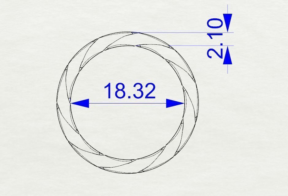 Cuban chain ring ready for print 3D print model_16