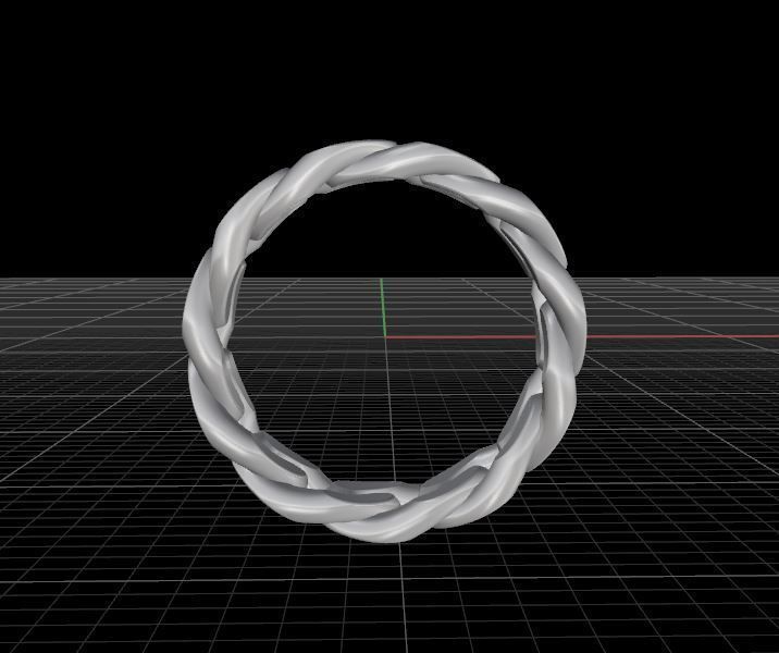 Cuban chain ring ready for print 3D print model_6