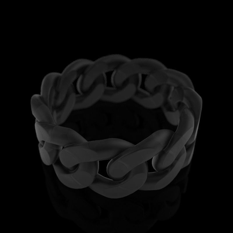 Cuban chain ring ready for print 3D print model_4
