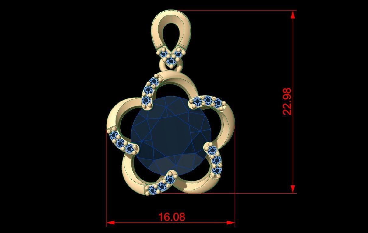 Flower Pendant 3D print model_7