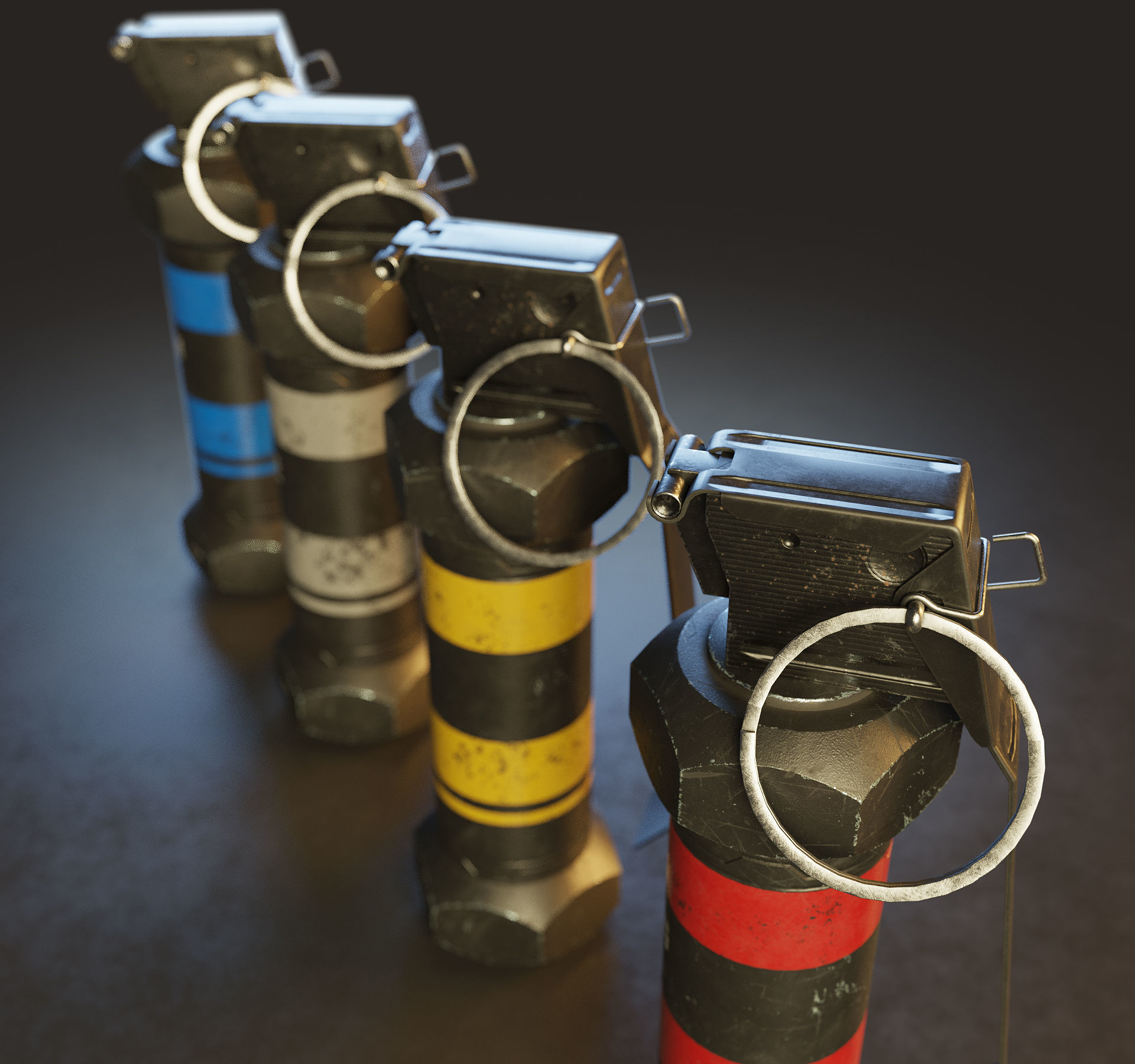 Modern Grenade Collection Low-poly 3D model_2