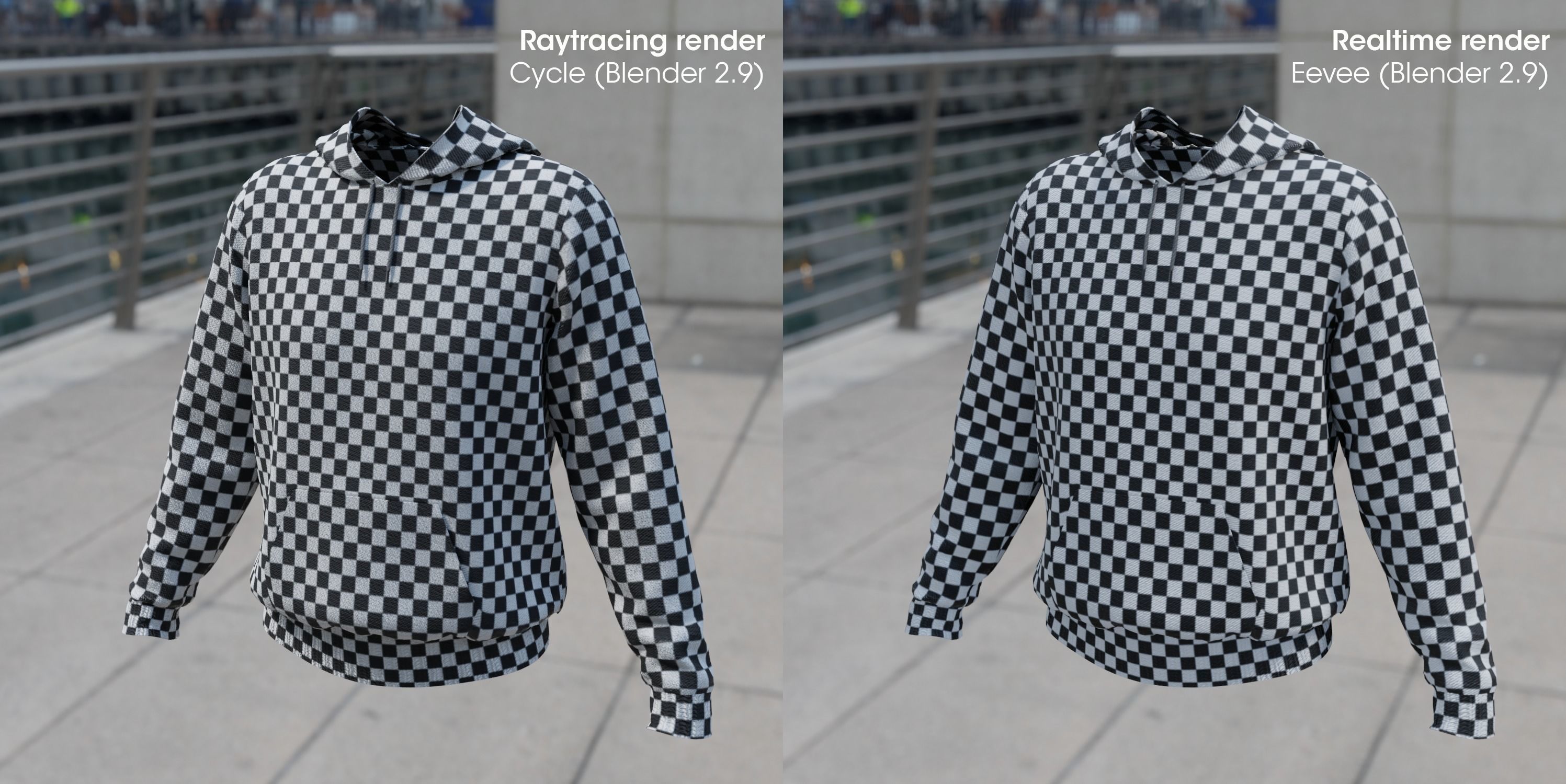 Replaceable print hoodie sweatshirt - male Low-poly 3D model_2