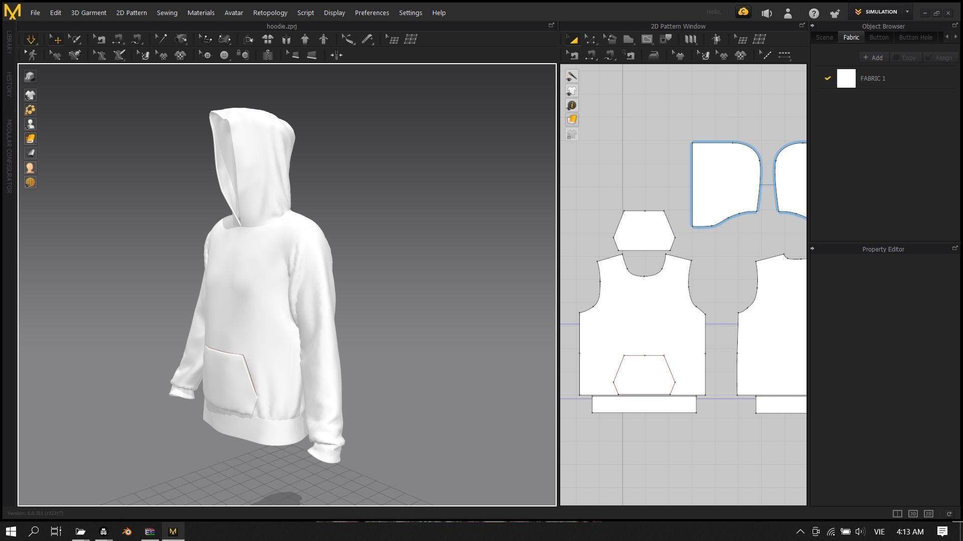 Replaceable print hoodie sweatshirt - male Low-poly 3D model_18