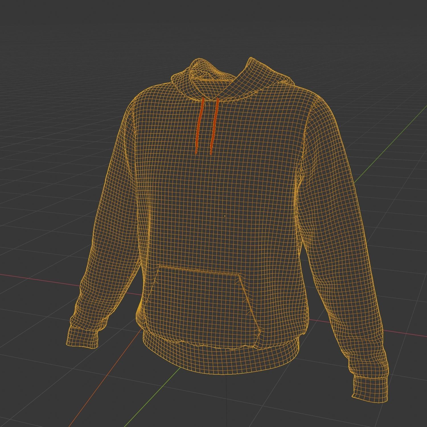 Replaceable print hoodie sweatshirt - male Low-poly 3D model_11