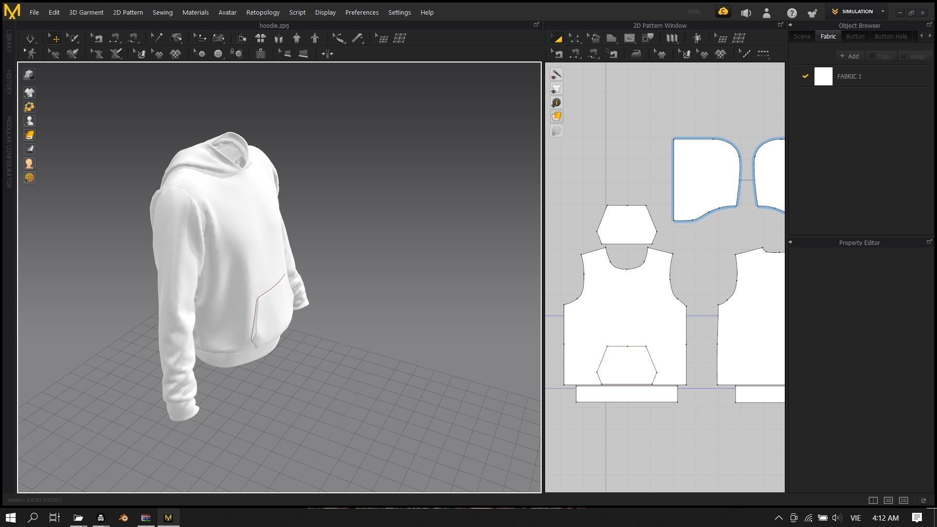 Replaceable print hoodie sweatshirt - male Low-poly 3D model_17