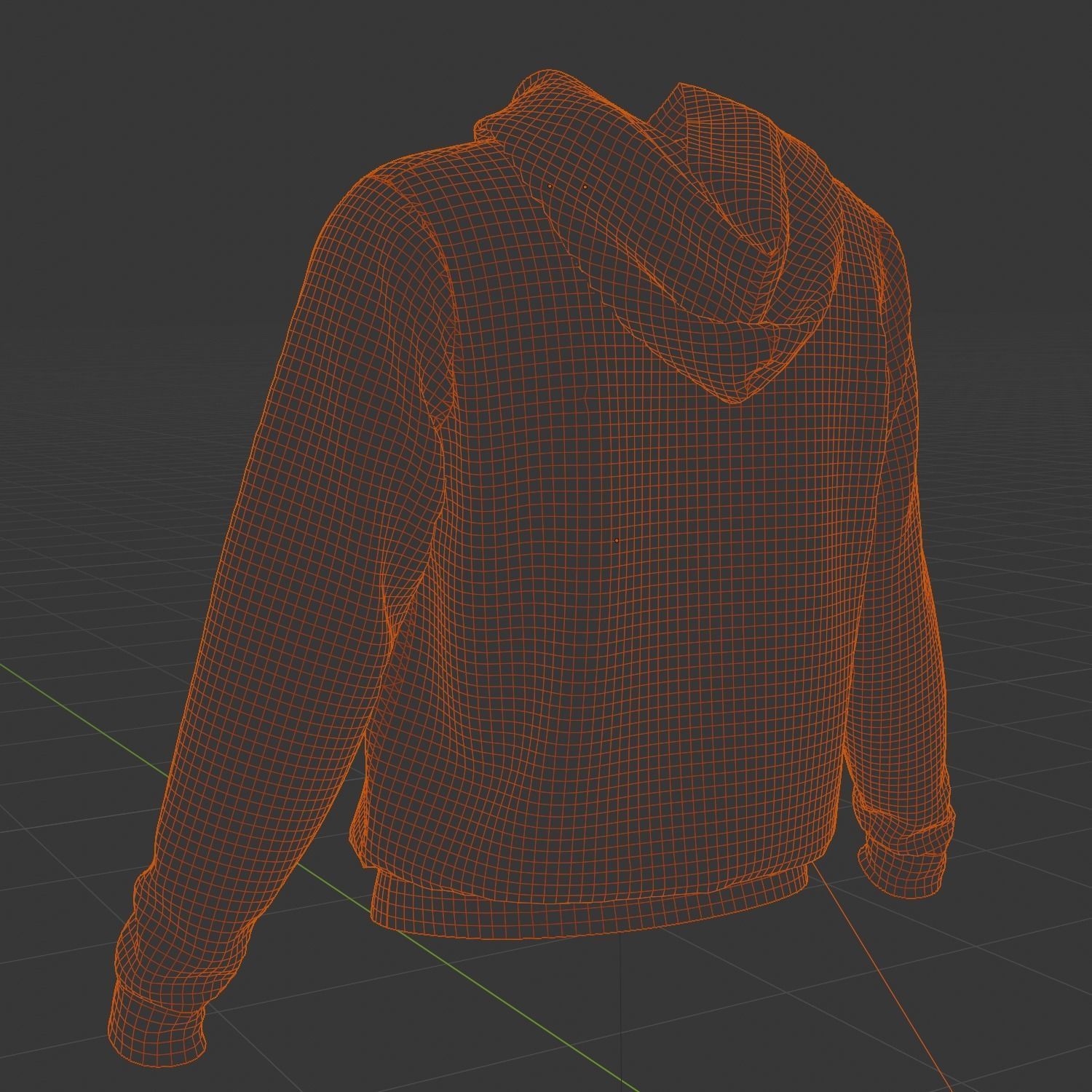 Replaceable print hoodie sweatshirt - male Low-poly 3D model_12