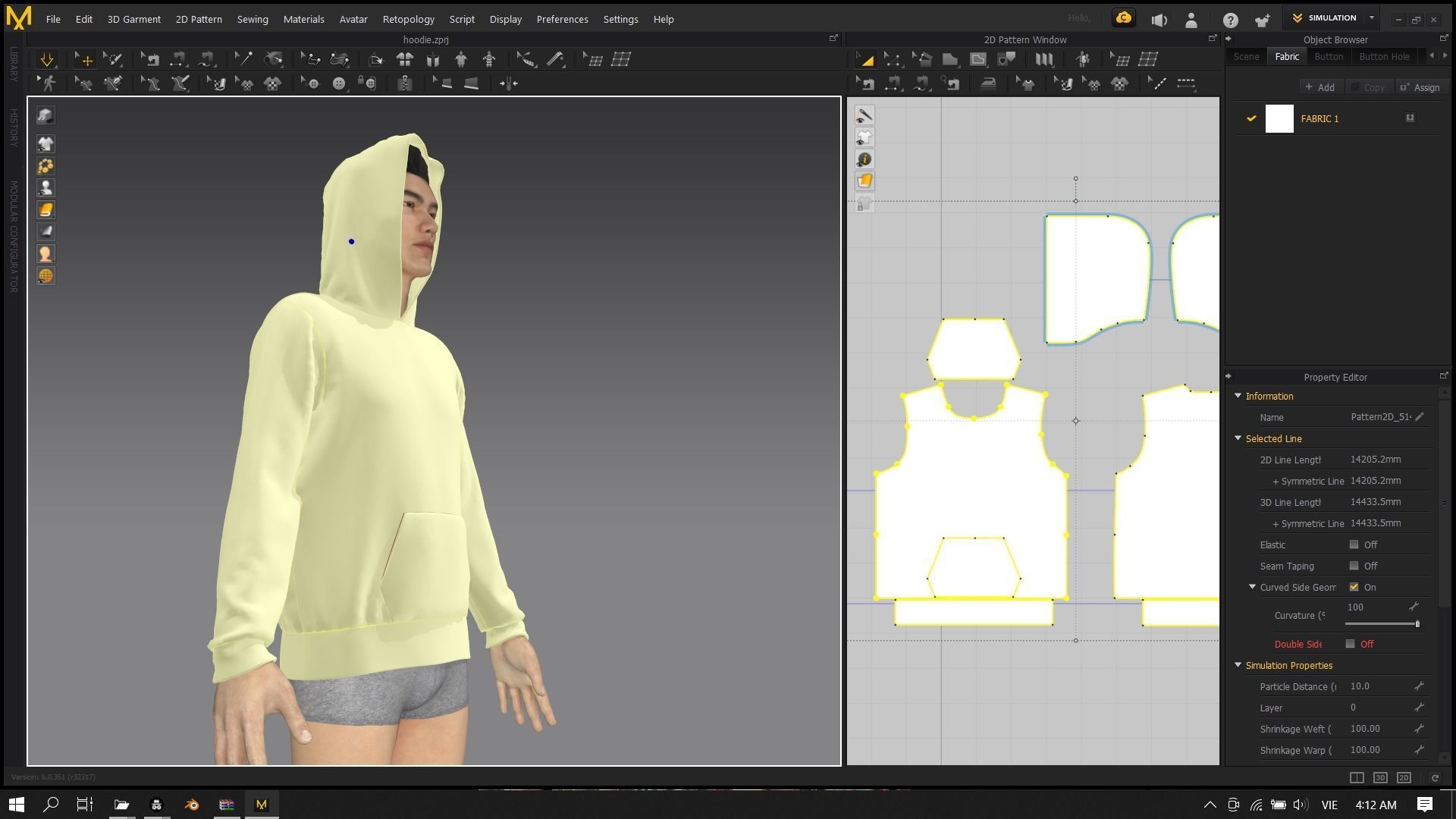 Replaceable print hoodie sweatshirt - male Low-poly 3D model_19