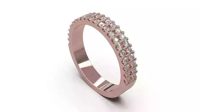 Woman Band Ring 12 3D print model