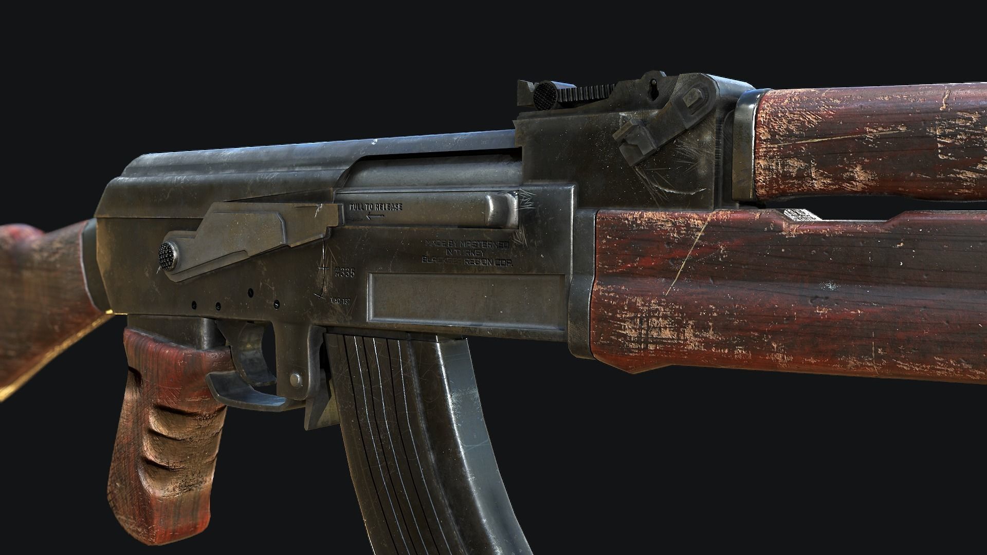 AK-47 ak - rifle Low-poly 3D model_10