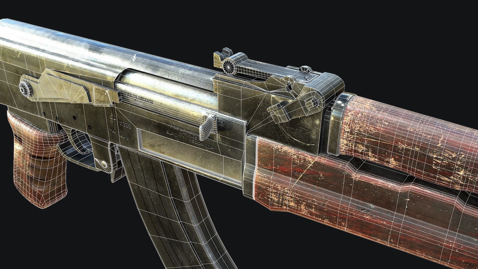 AK-47 ak - rifle Low-poly 3D model_11