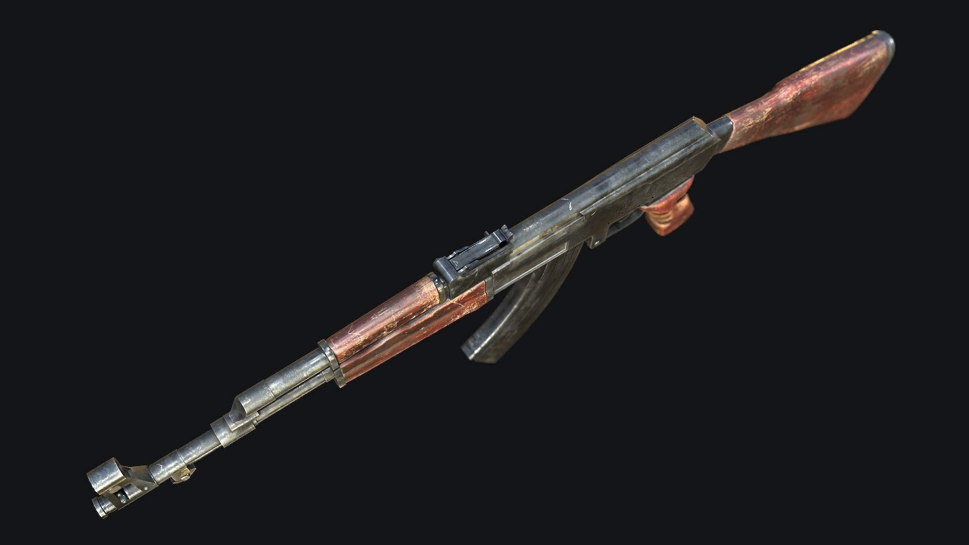 AK-47 ak - rifle Low-poly 3D model_7