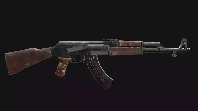 AK-47 ak - rifle Low-poly 3D model