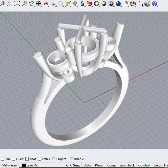 3-Stone Engagement Ring 3D print model_0