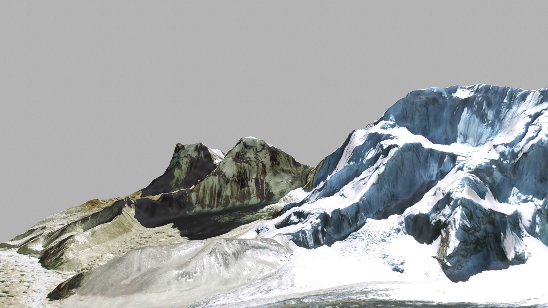 Mountain landscape Chomolungma Mount Everest 3D model_13