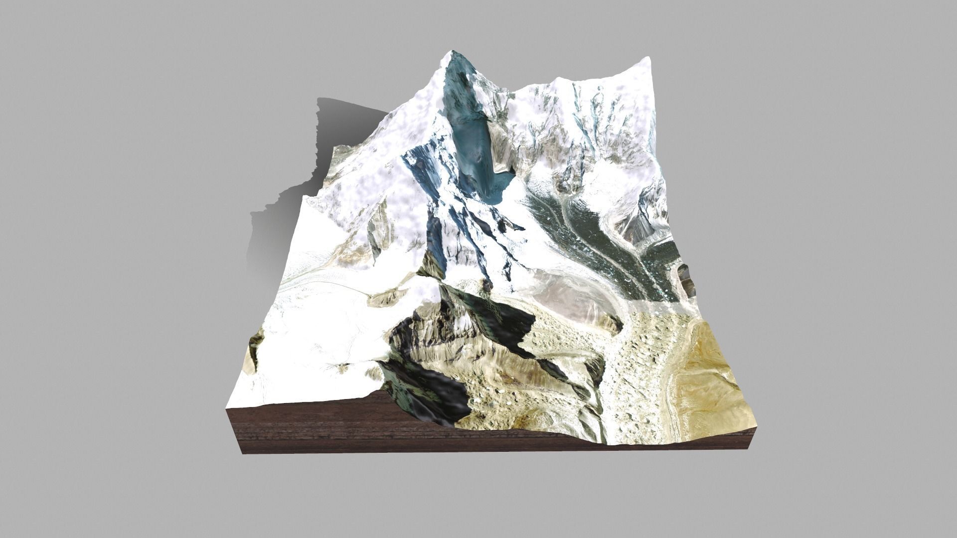 Mountain landscape Chomolungma Mount Everest 3D model_4