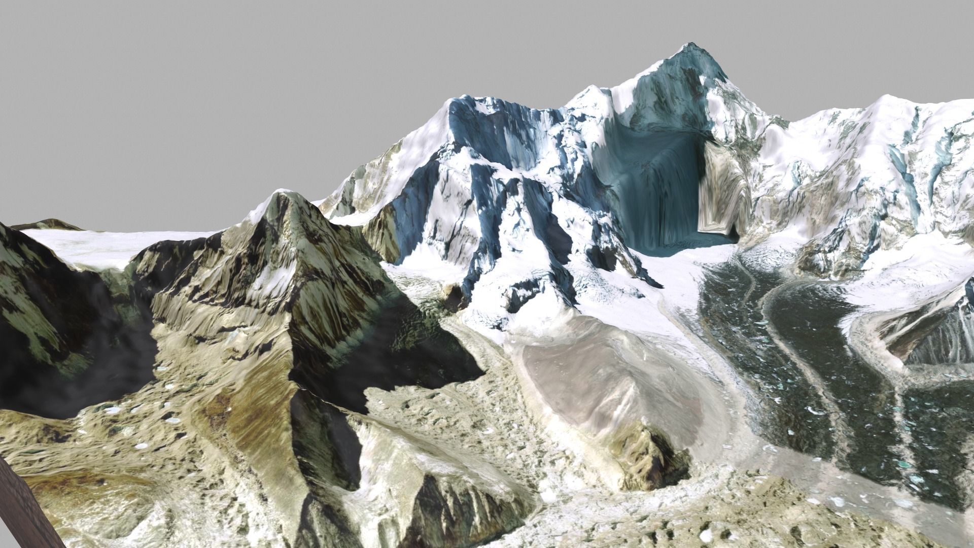 Mountain landscape Chomolungma Mount Everest 3D model_2
