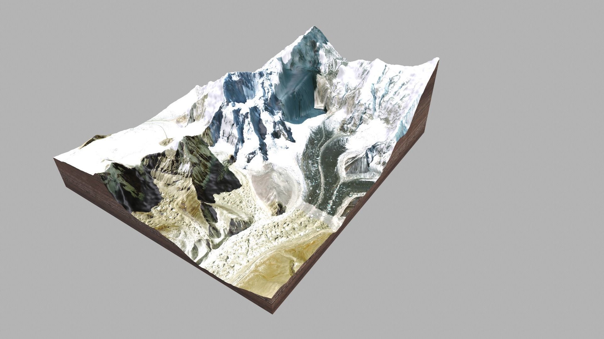 Mountain landscape Chomolungma Mount Everest 3D model_3