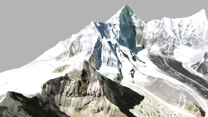 Mountain landscape Chomolungma Mount Everest 3D model