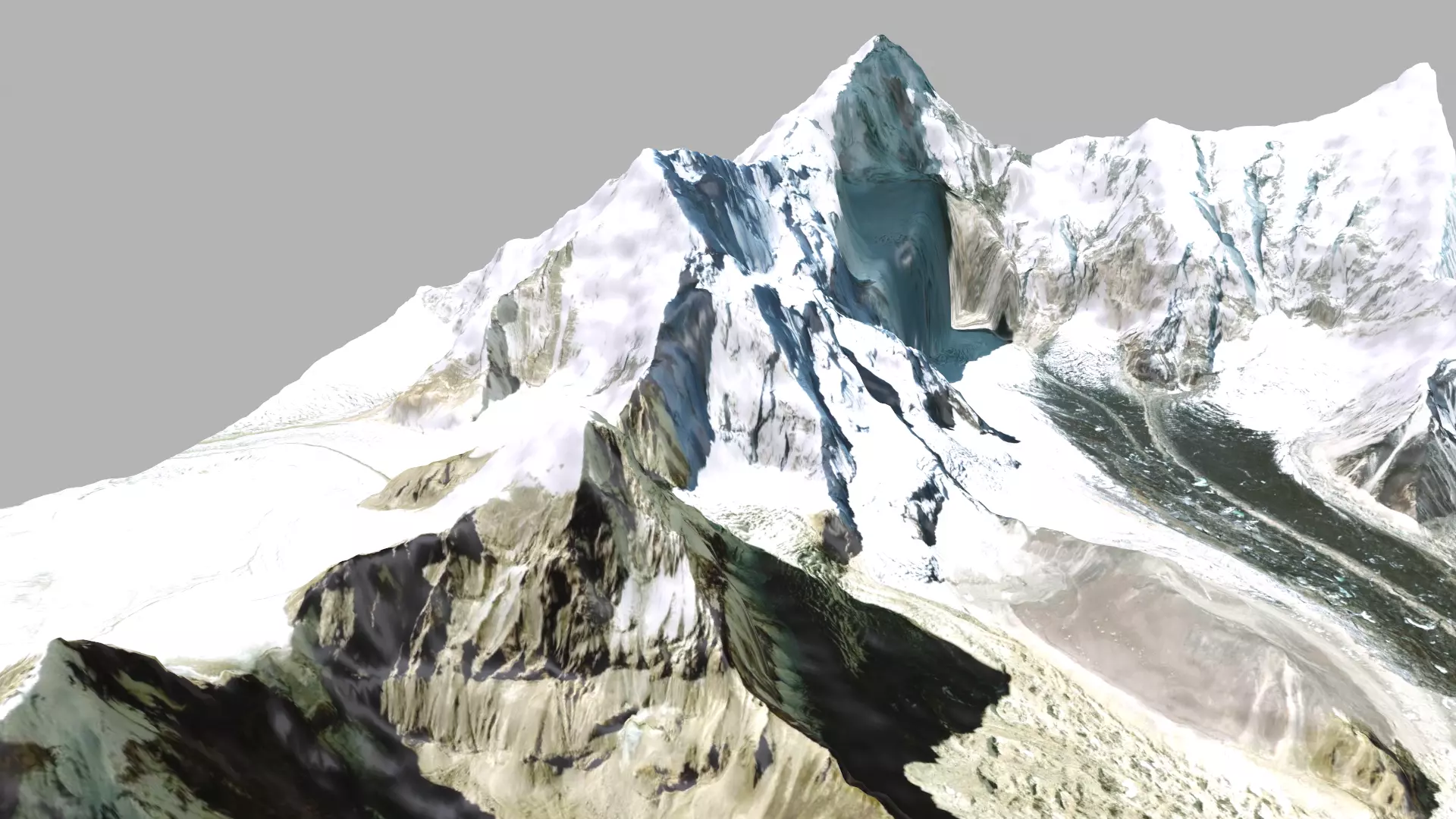 Mountain landscape Chomolungma Mount Everest 3D model_0