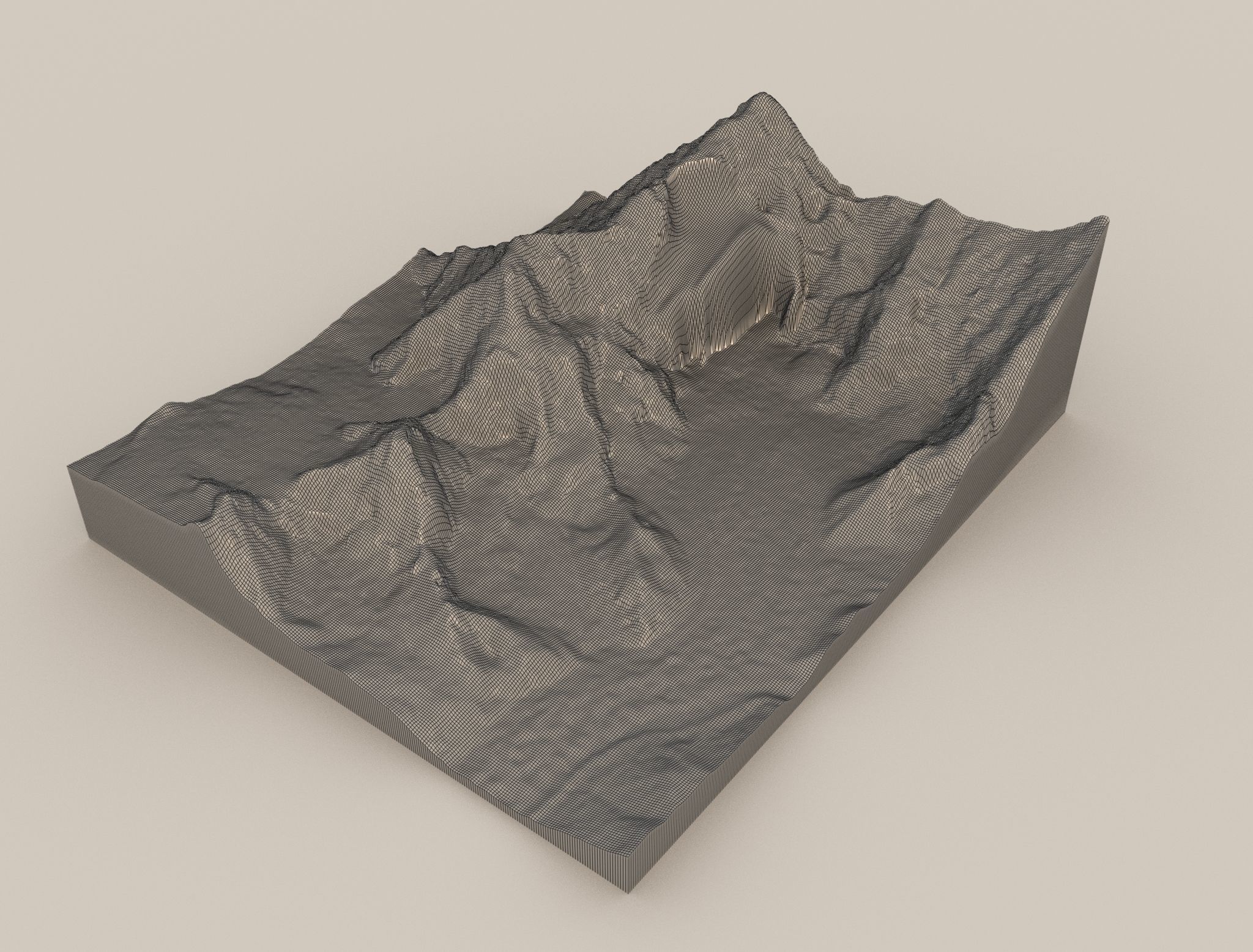 Mountain landscape Chomolungma Mount Everest 3D model_11