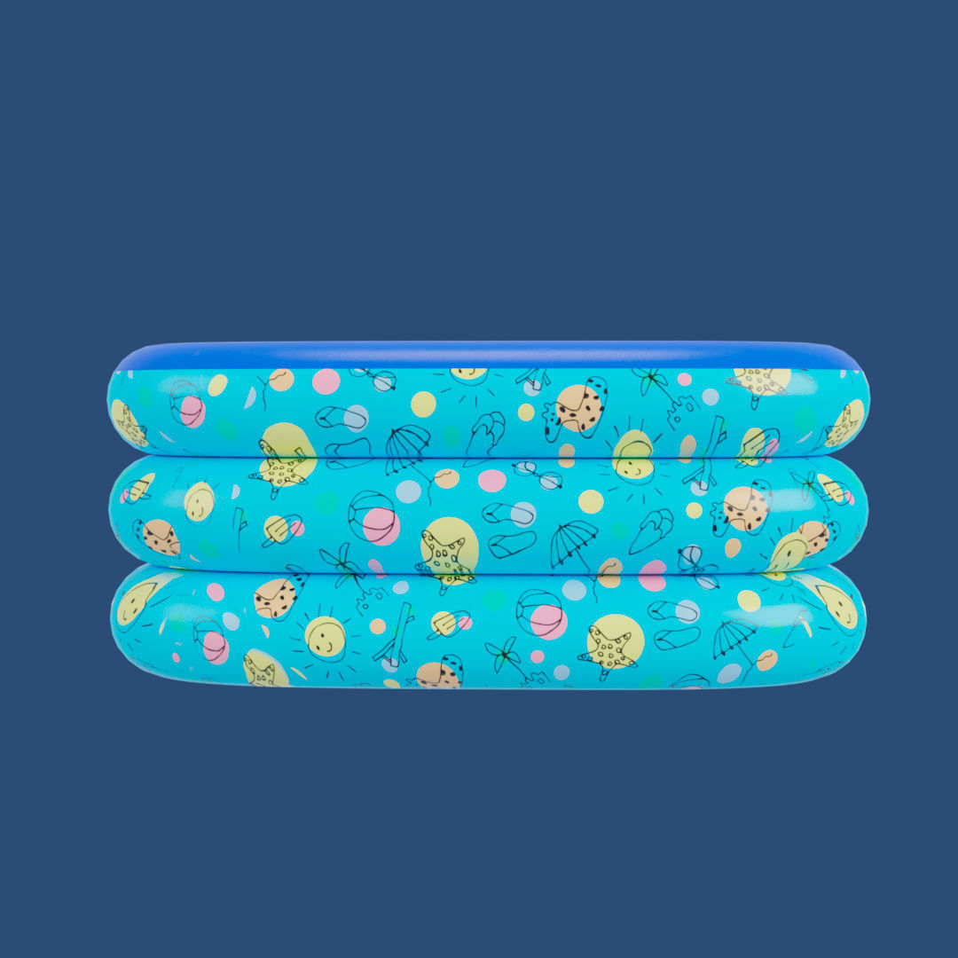 Big Inflatable Swimming Pool Low-poly 3D model_4