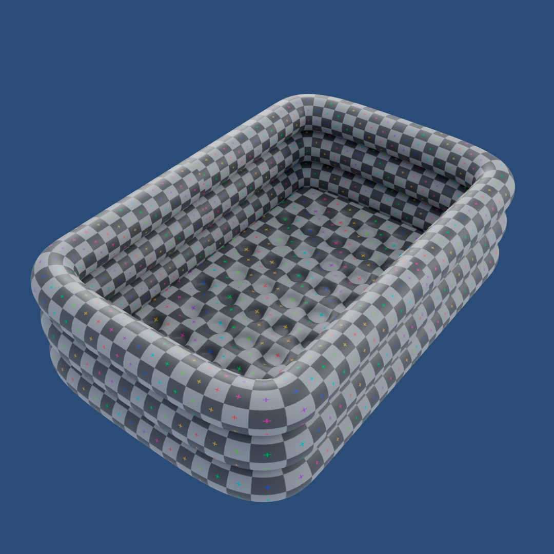 Big Inflatable Swimming Pool Low-poly 3D model_23