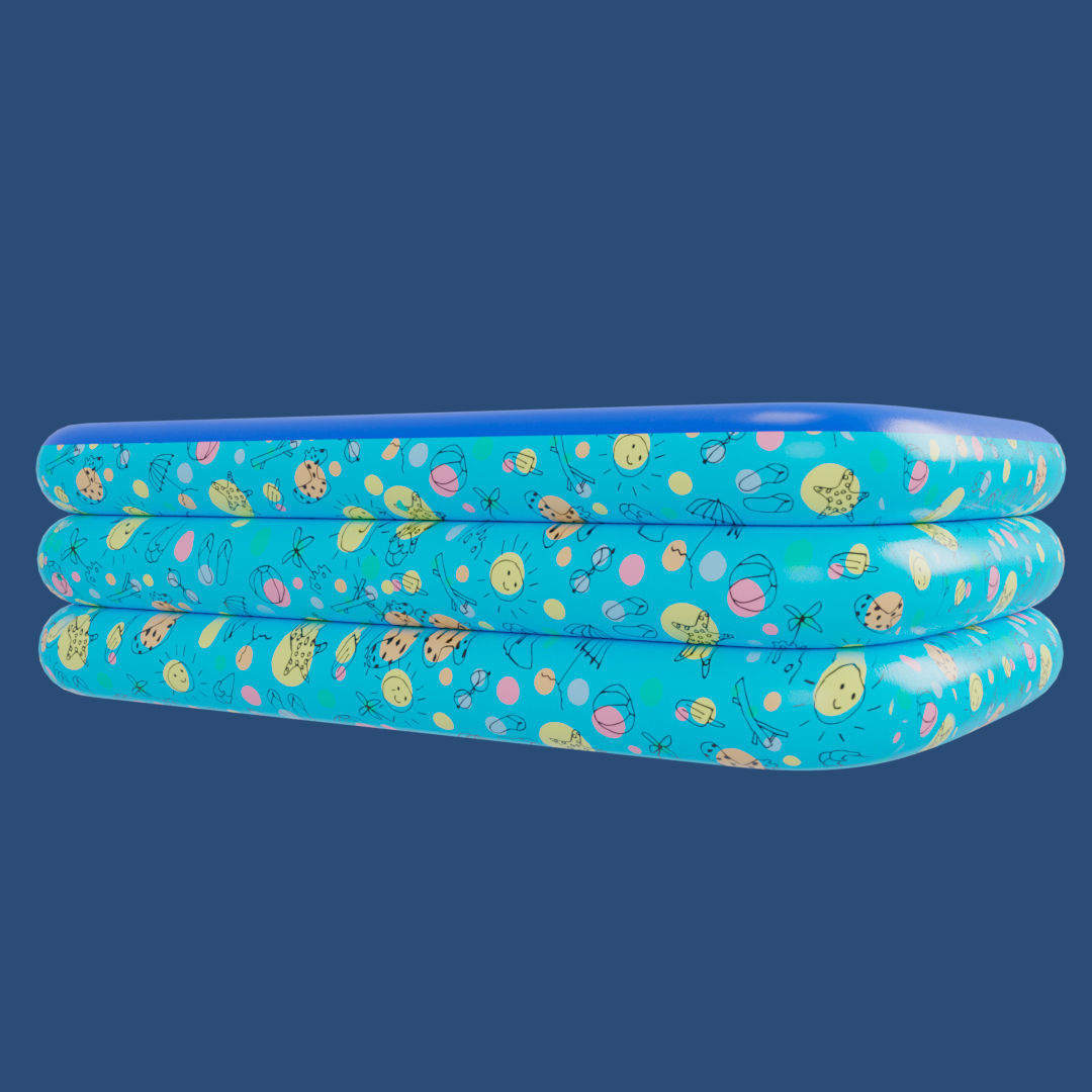 Big Inflatable Swimming Pool Low-poly 3D model_5