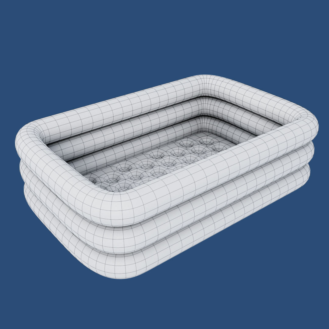 Big Inflatable Swimming Pool Low-poly 3D model_24